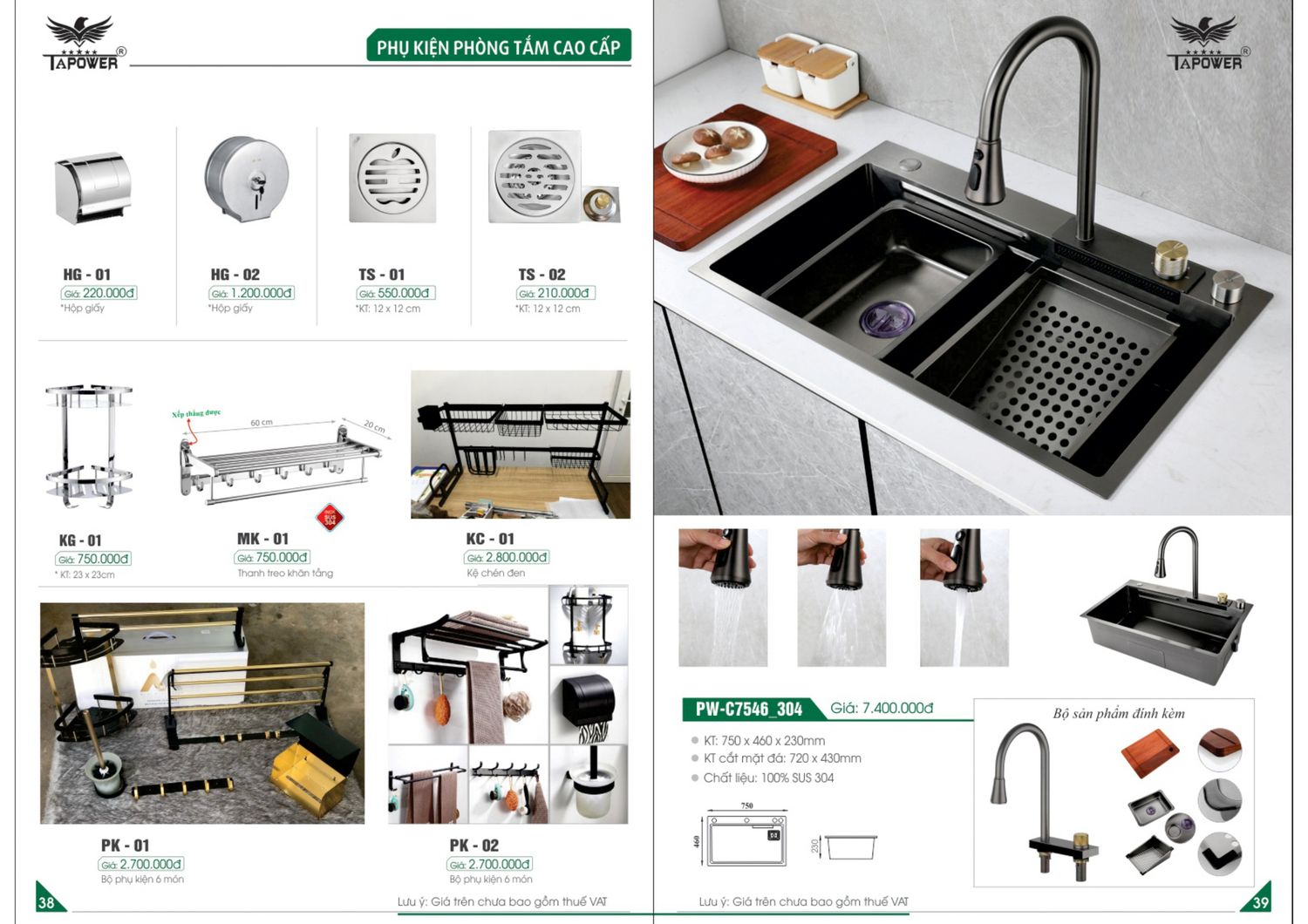 Thiết bị vệ sinh TAPOWER Catalogue và Bảng giá mới nhất /Page 20